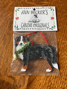 Bernese Mountain Dog Christmas ornament brand new in package hand painted